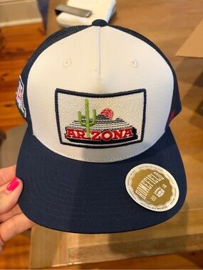 Arizona Embroidered Trucker Hat - Navy & White